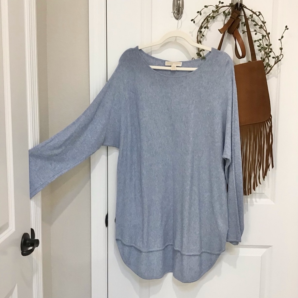MICHAEL KORS Waffle Knit Tunic/Dress Chambray Blue Size L, EUC